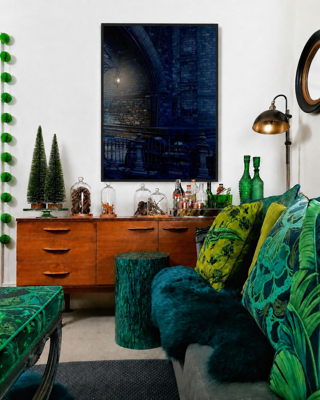 Quadro Canvas Noite Azul Arcos Antigo