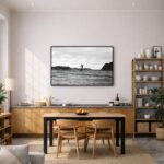 Quadro Canvas PeB Surfista Masculino Mar Ondas