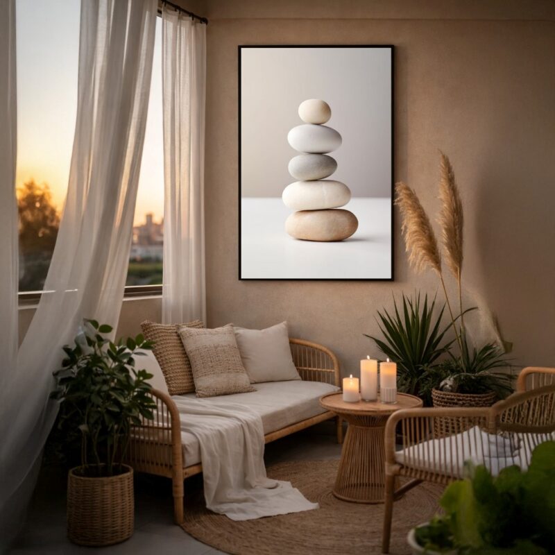 Quadro Canvas Pedras Naturais Escultura