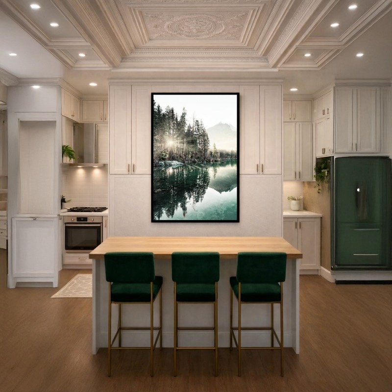 Quadro Canvas Por Sol Lago Verde