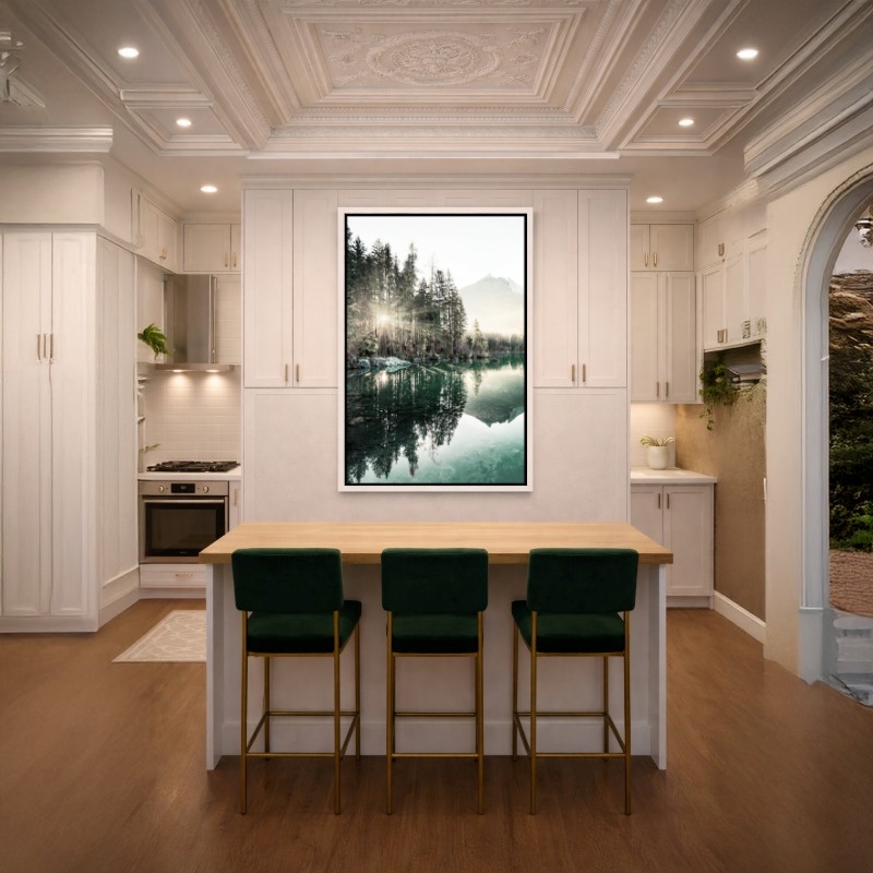 Quadro Canvas Por Sol Lago Verde