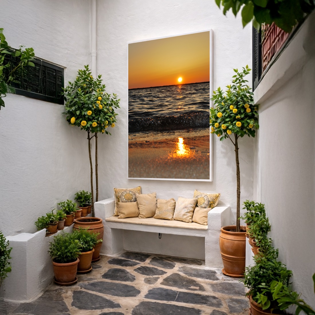 Quadro Canvas Por Sol Mar Iluminado