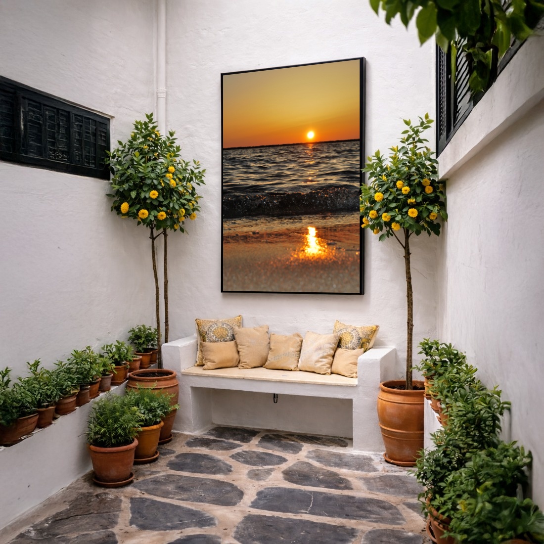 Quadro Canvas Por Sol Mar Iluminado