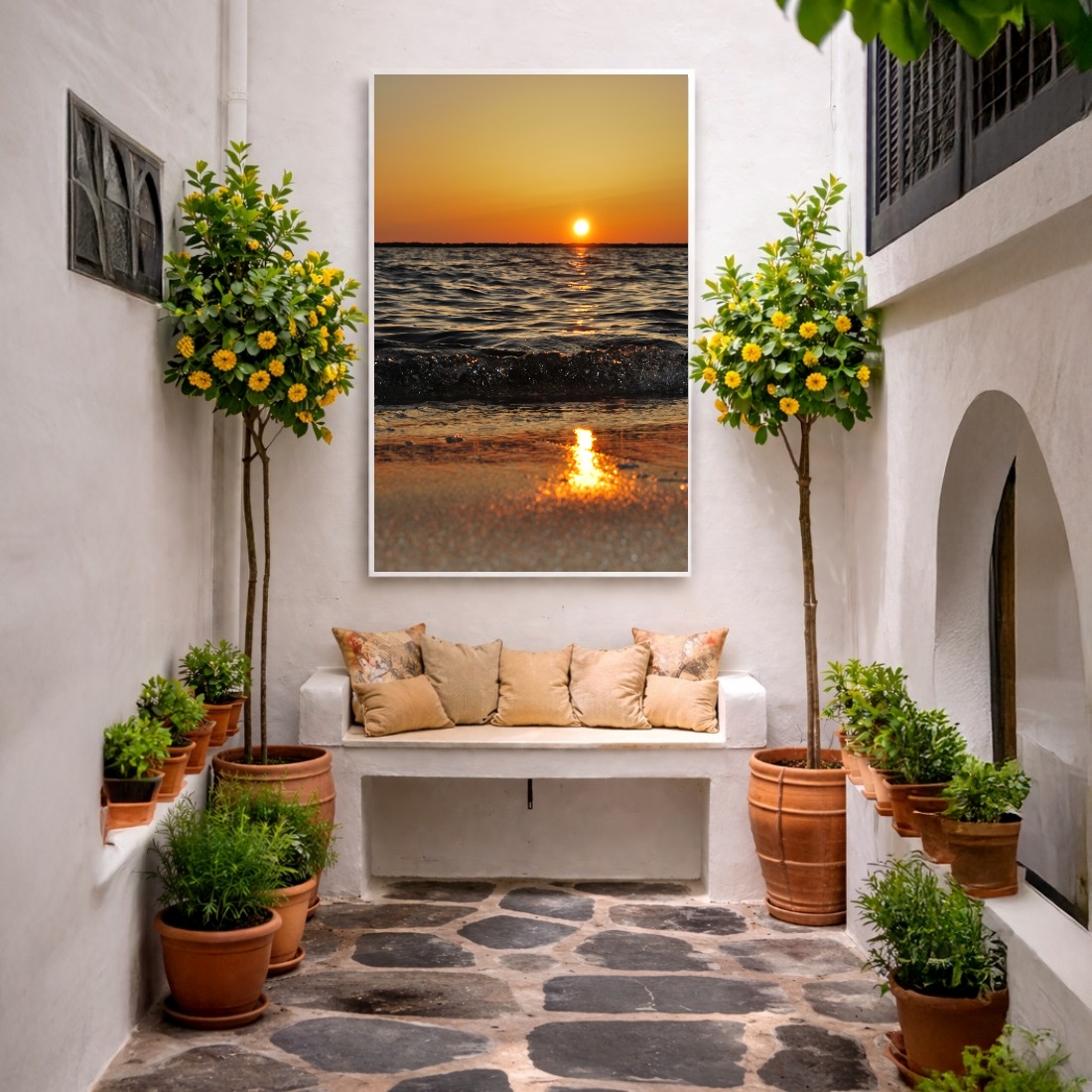 Quadro Canvas Por Sol Mar Iluminado
