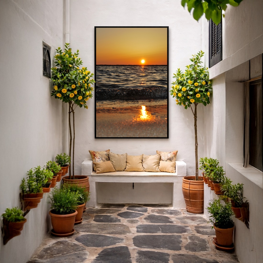 Quadro Canvas Por Sol Mar Iluminado