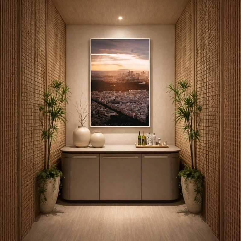 Quadro Canvas Por do Sol Paris Entardecer