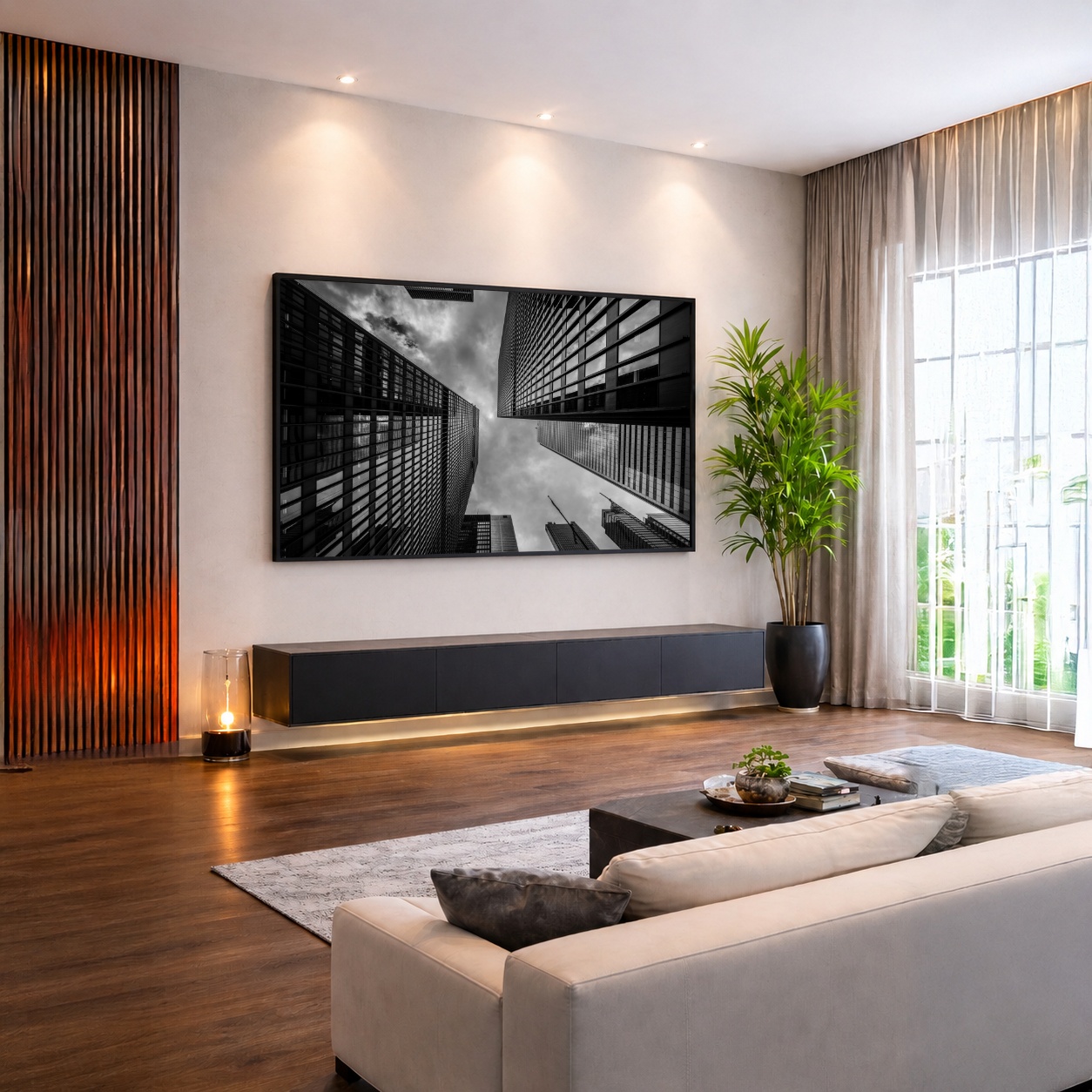 Quadro Canvas Prédios Cidade Moderno PeB