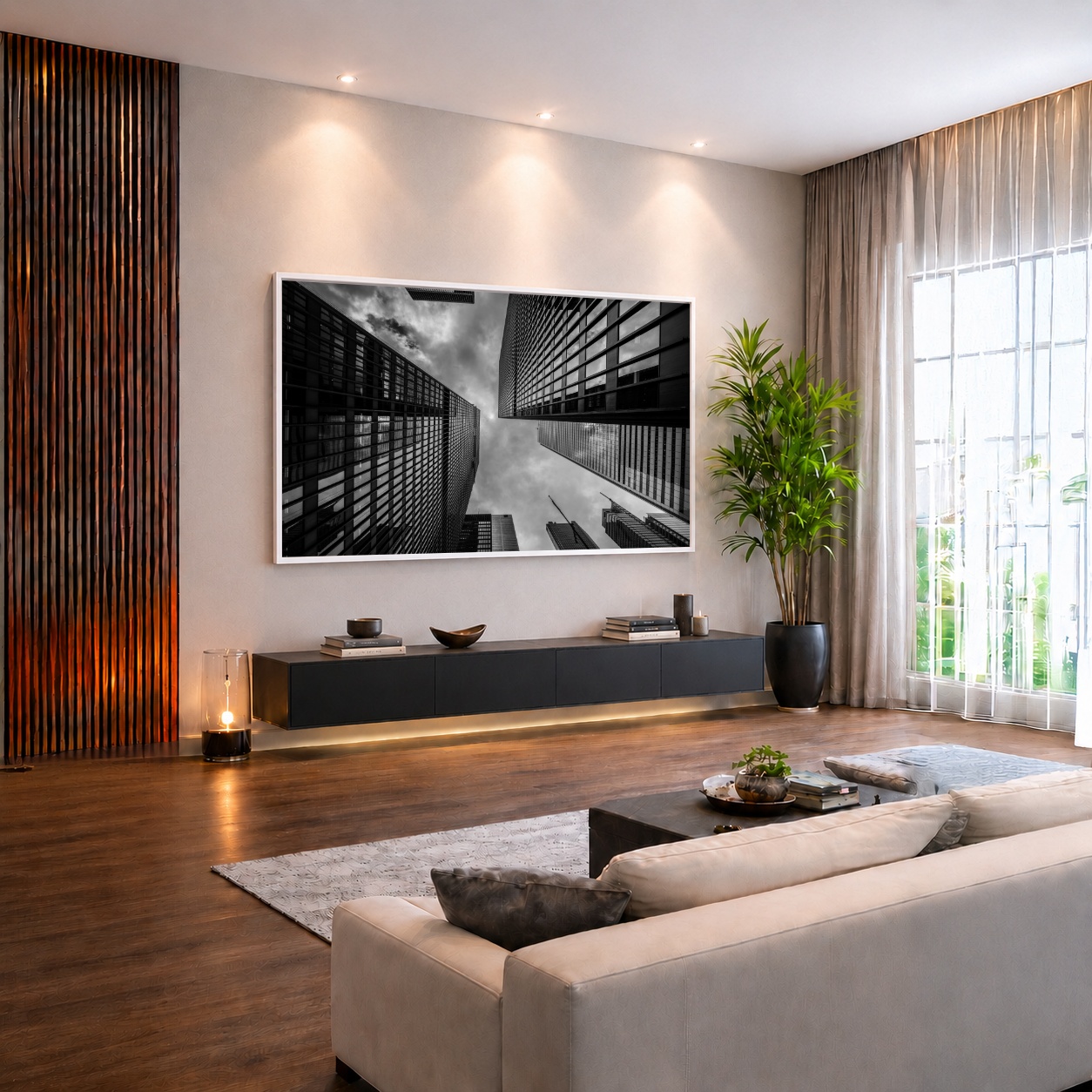 Quadro Canvas Prédios Cidade Moderno PeB
