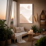 Quadro Canvas Sol Aquarela Bege Nude