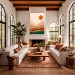 Quadro Canvas Sol Montanhas Terroso