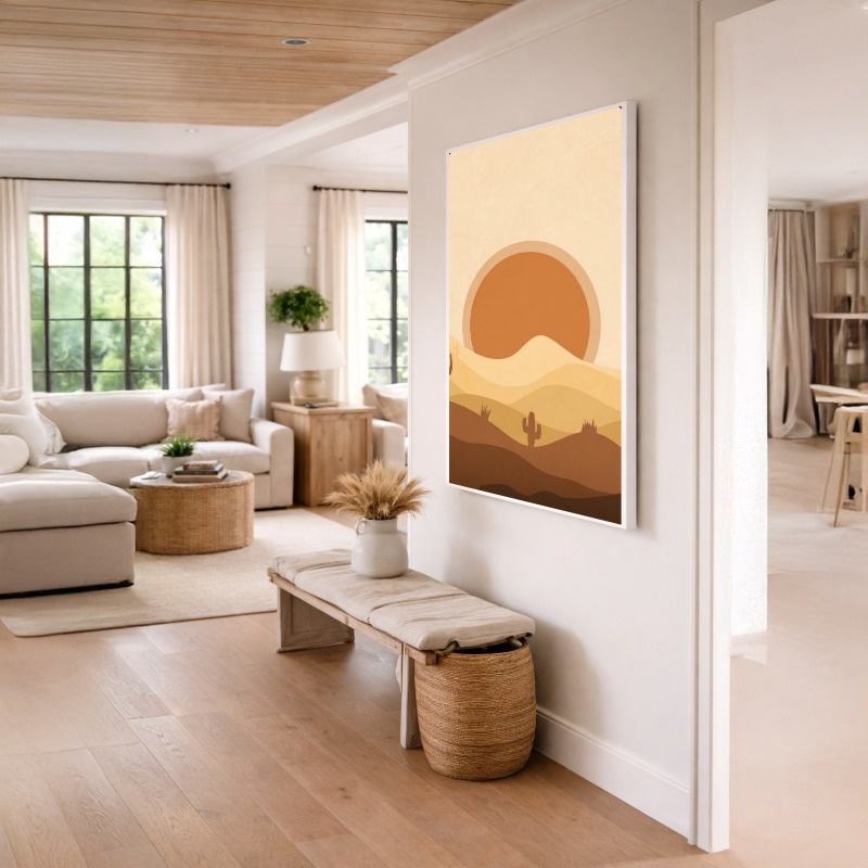 Quadro Canvas Sol no Deserto Desenho