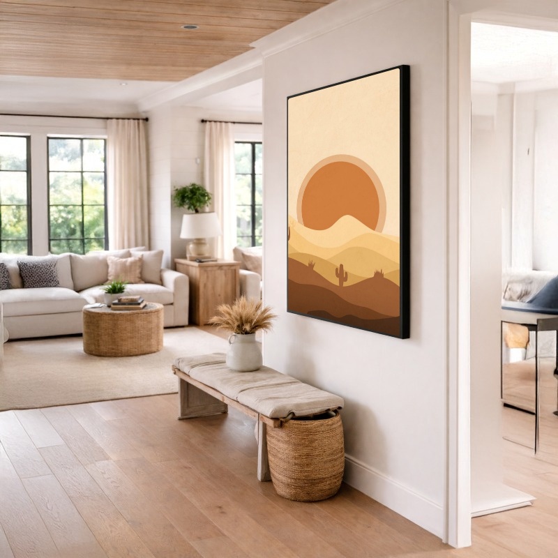 Quadro Canvas Sol no Deserto Desenho