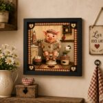 Quadro Country Porquinho No Banheiro - 33x33 Cm