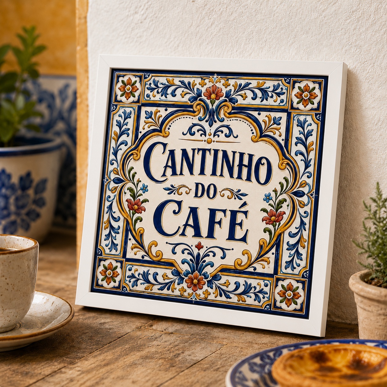 Quadro Decorativo Cantinho Do Café - 33x33 Cm