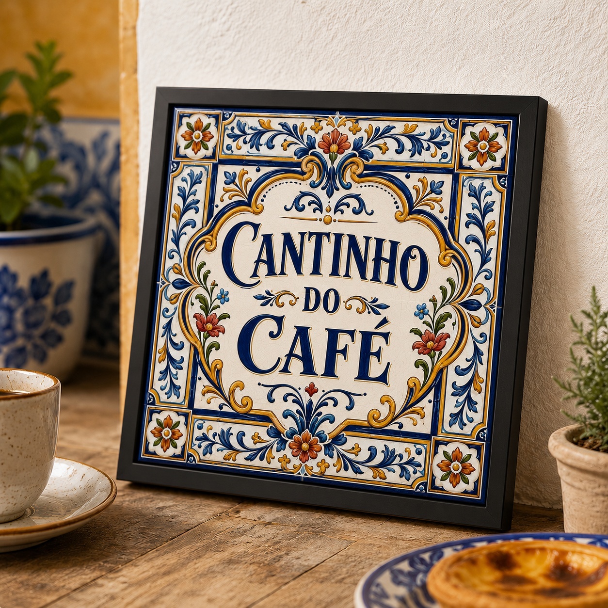 Quadro Decorativo Cantinho Do Café - 33x33 Cm