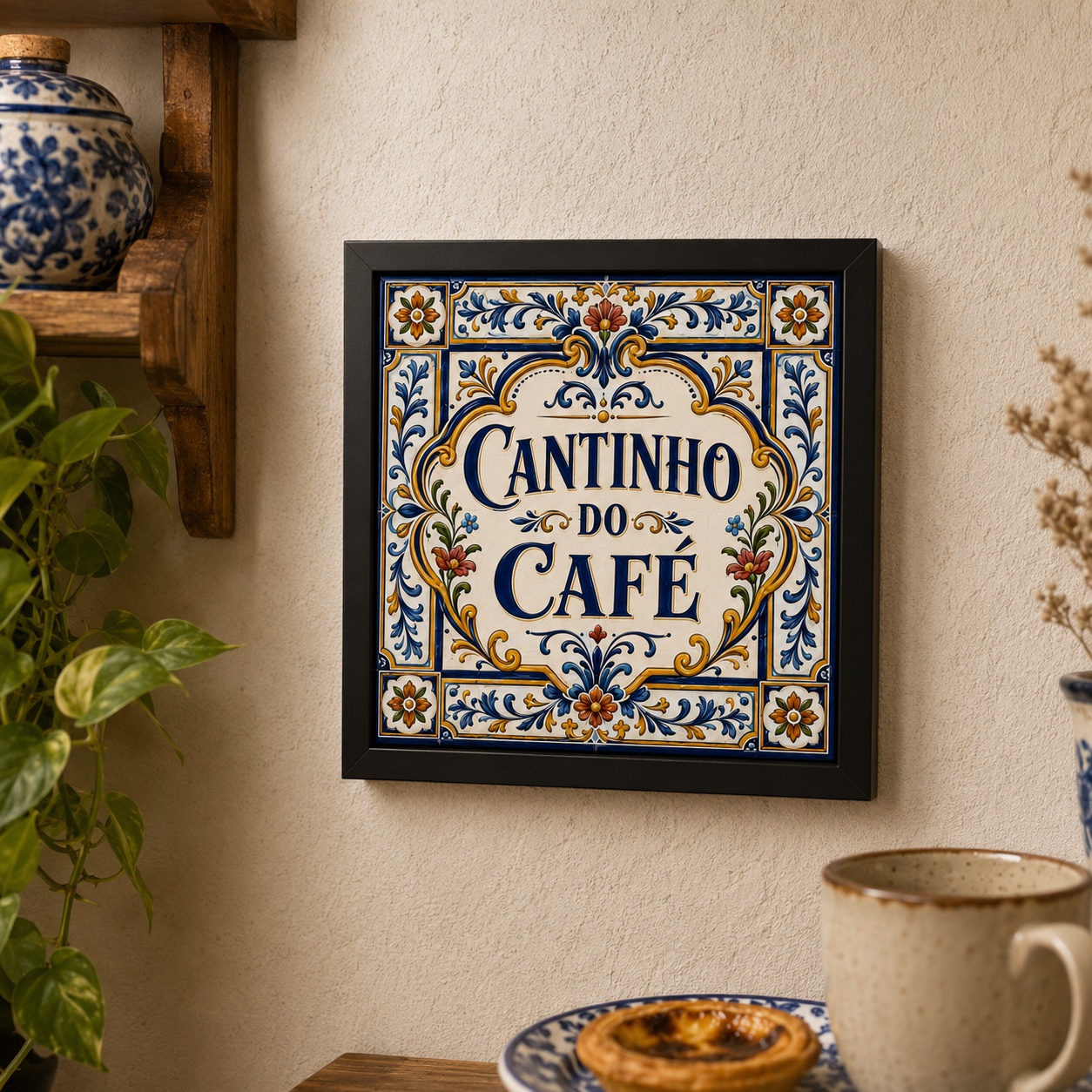 Quadro Decorativo Cantinho Do Café - 33x33 Cm