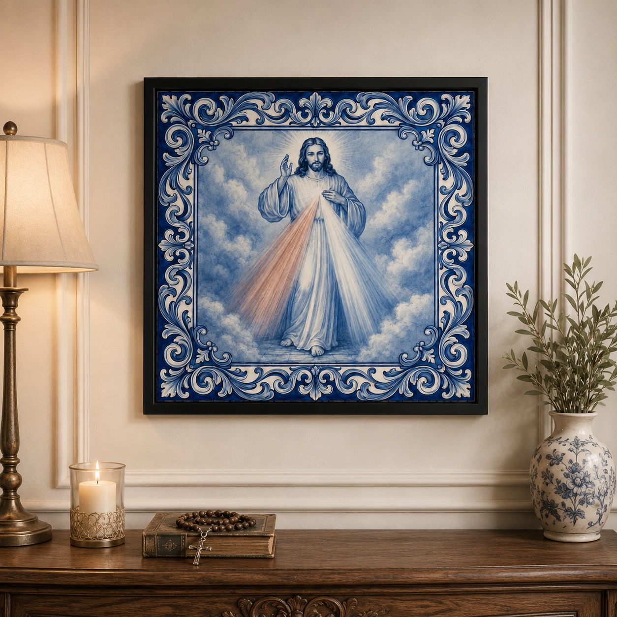 Quadro Jesus Misericordioso - 33x33 Cm