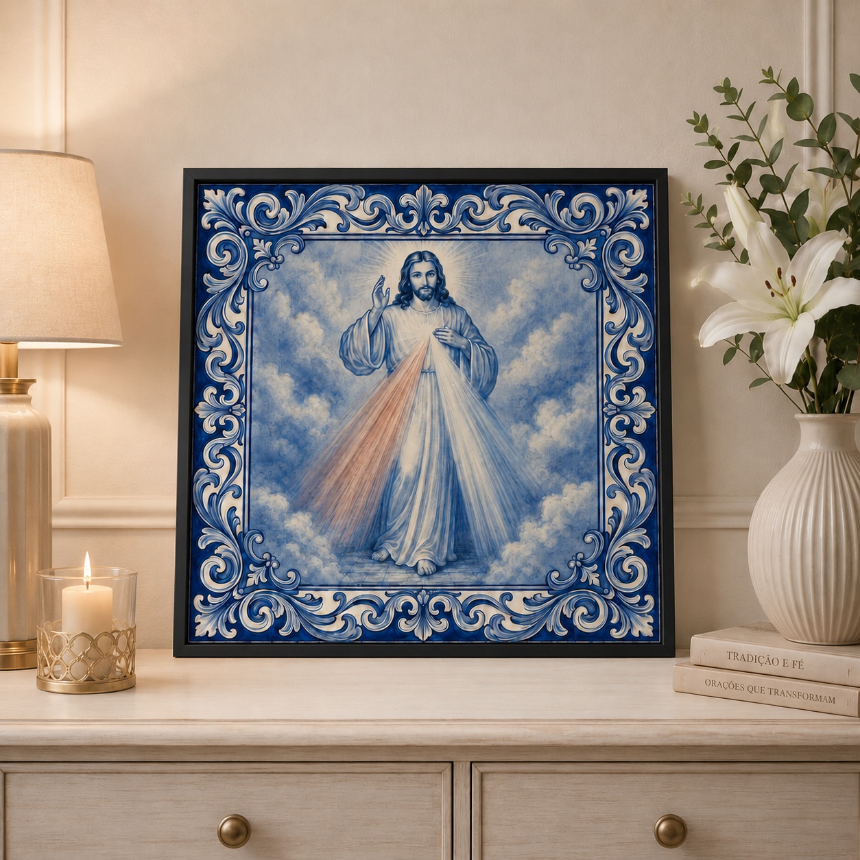 Quadro Jesus Misericordioso - 33x33 Cm