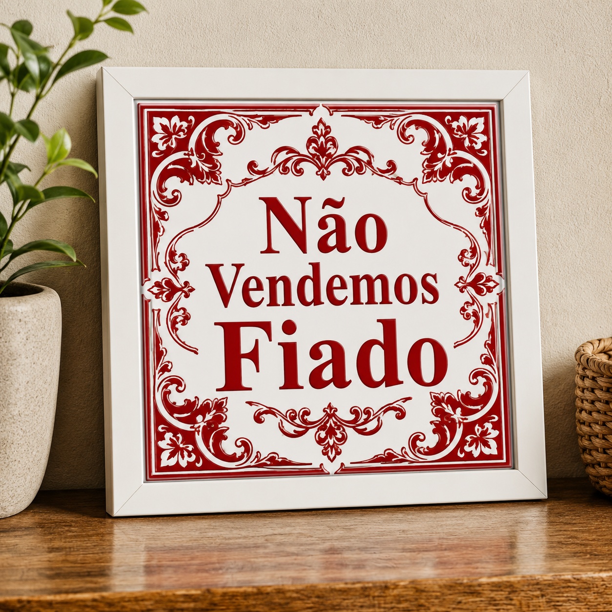 Quadro Não Vendemos Fiado - 33x33 Cm