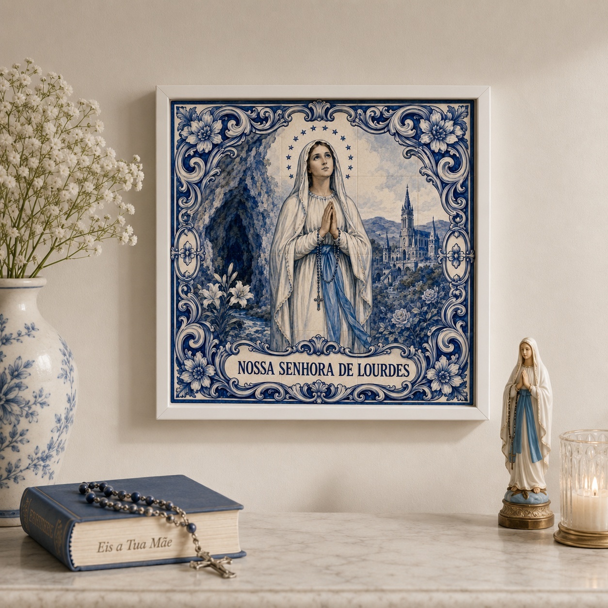 Quadro Nossa Senhora De Lourdes - 33x33 Cm