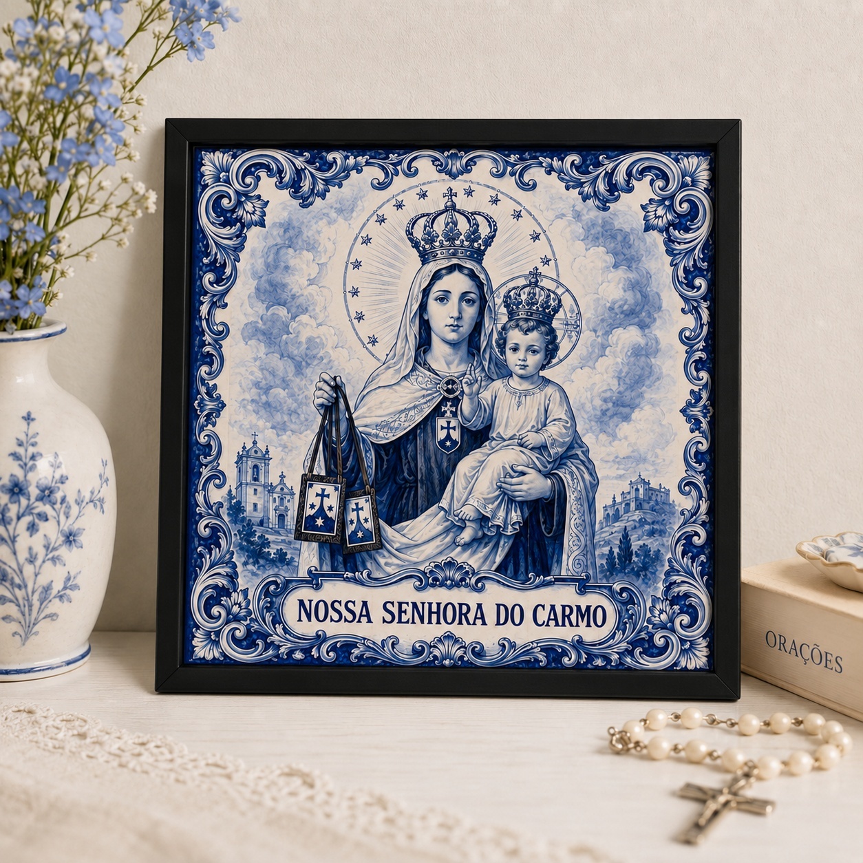 Quadro Nossa Senhora Do Carmo 33X33 Cm