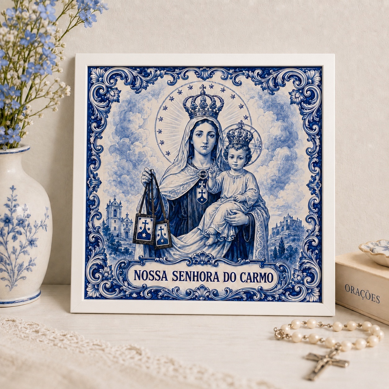Quadro Nossa Senhora Do Carmo 33X33 Cm