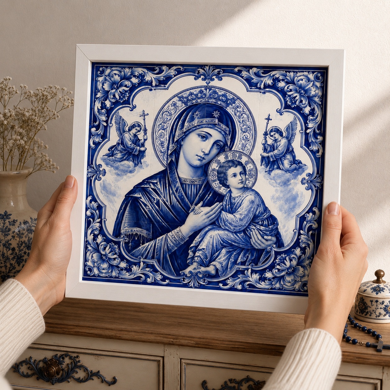 Quadro Nossa Senhora Do Perpétuo Socorro- 33x33 cm
