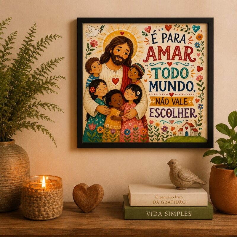 Quadro O Amor De Deus - 33x33 Cm