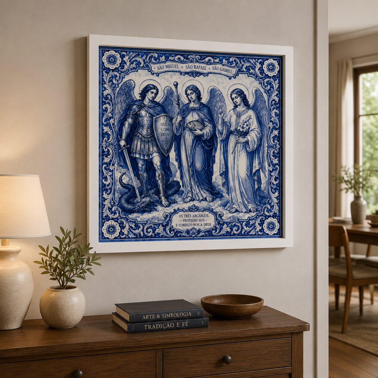 Quadro Os Três Arcanjos São Miguel, São Rafael e São Gabriel - 33x33