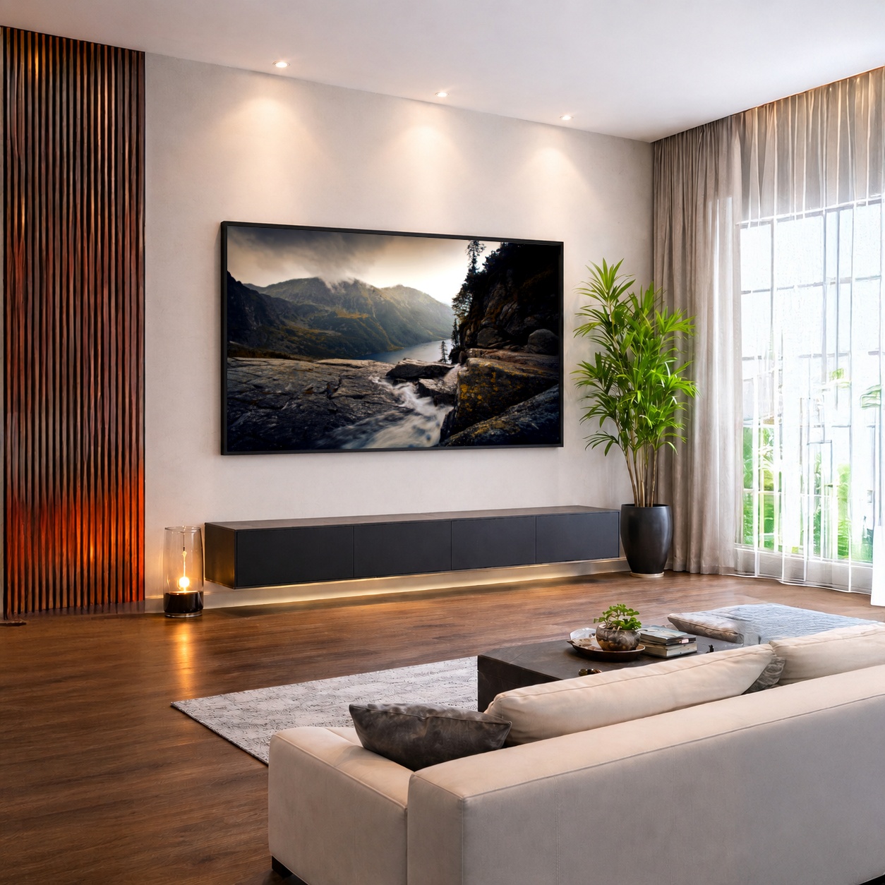 Quadro Canvas Cachoeira Montanhas Penhasco Pedras