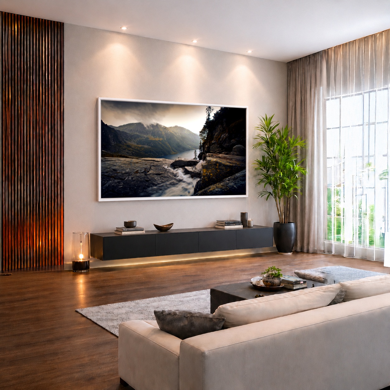 Quadro Canvas Cachoeira Montanhas Penhasco Pedras
