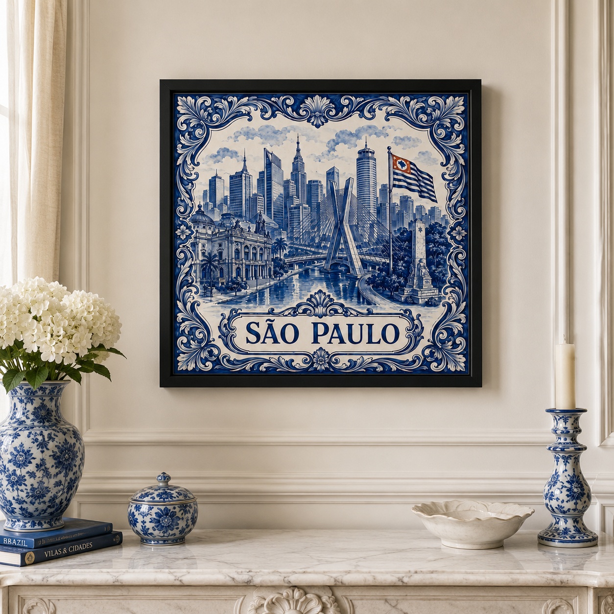 Quadro Cidade São Paulo - 33x33 Cm
