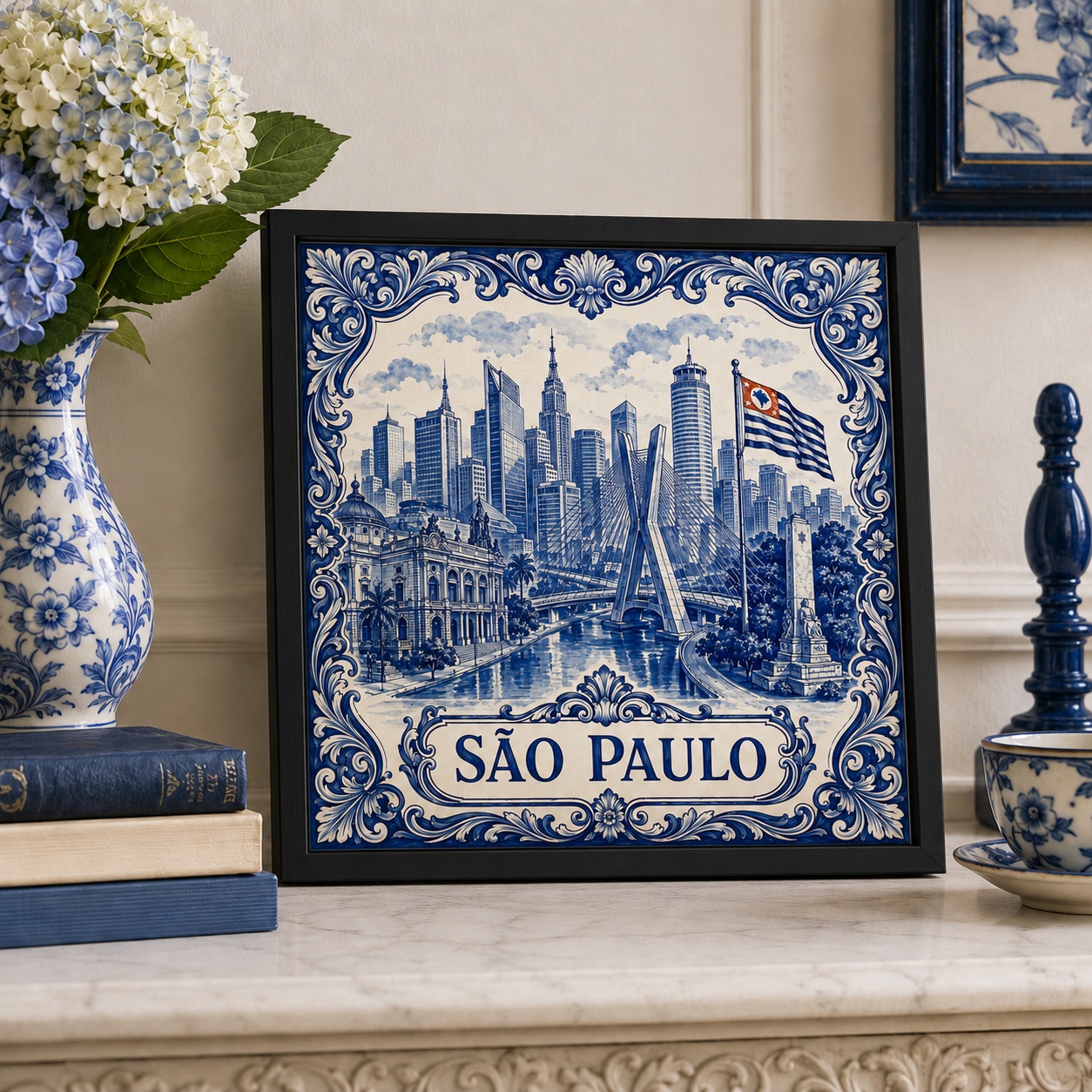 Quadro Cidade São Paulo - 33x33 Cm