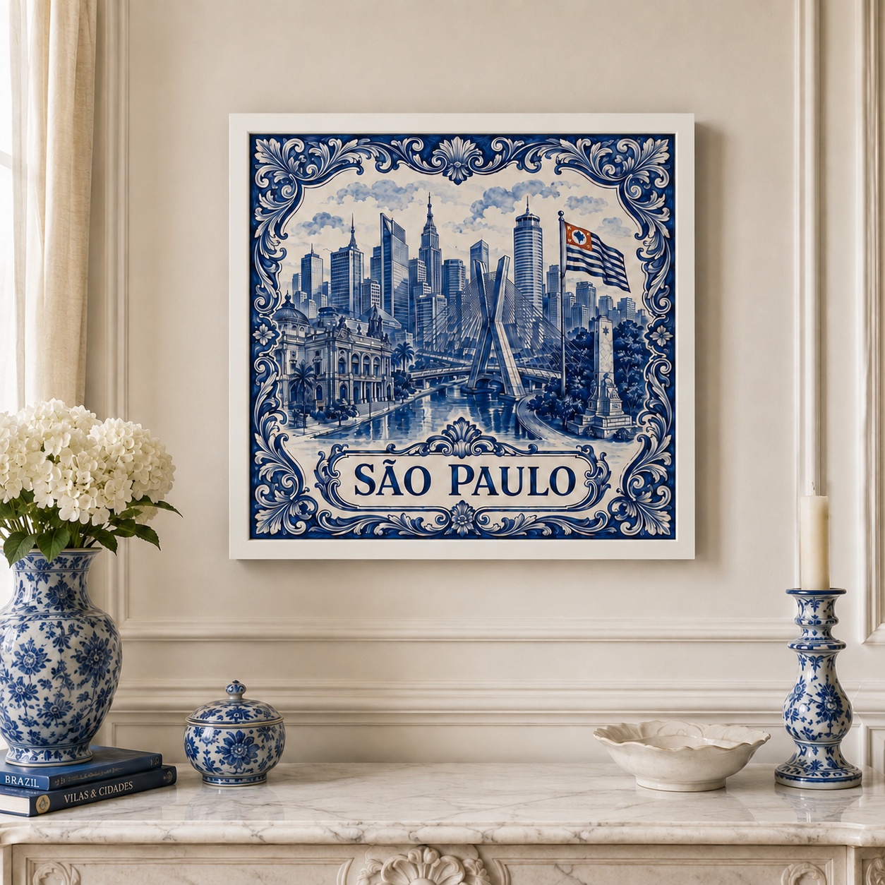 Quadro Cidade São Paulo - 33x33 Cm