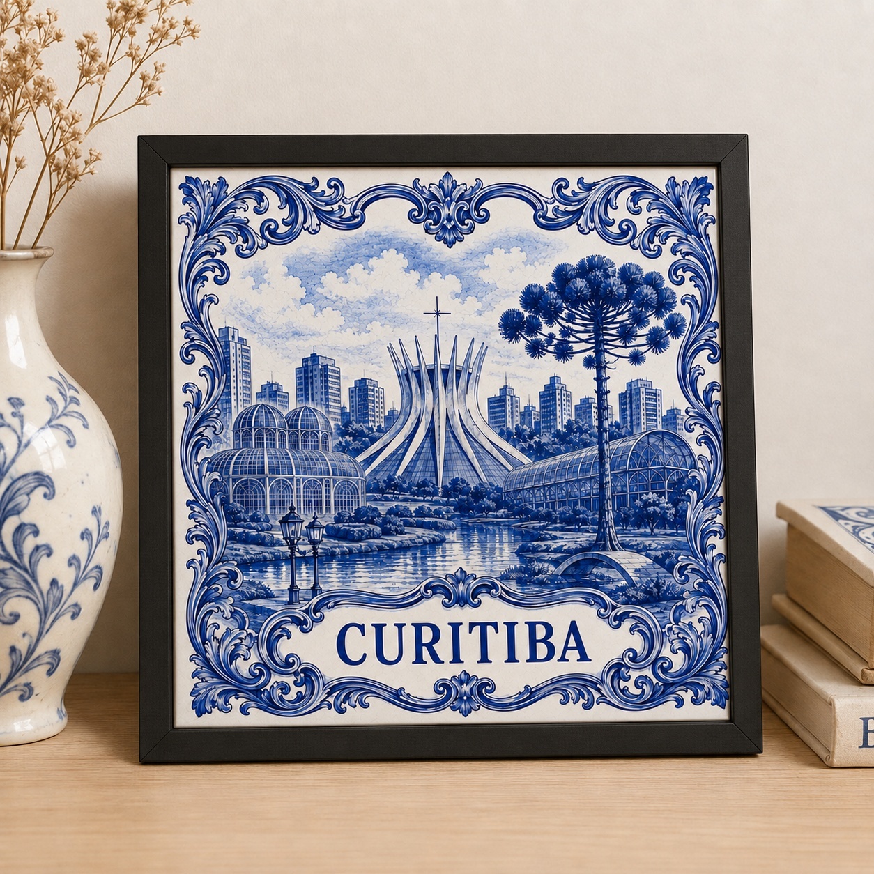 Quadro Decorativo Curitiba - 33x33 Cm