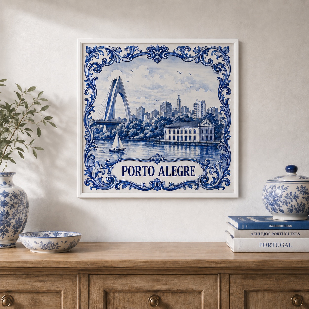 Quadro Decorativo Porto Alegre - 33x33 Cm