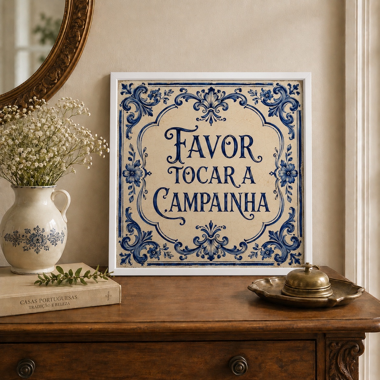 Quadro Favor Tocar a Campainha - 33x33 Cm