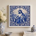Quadro Jesus Com Gatos- 33x33 Cm