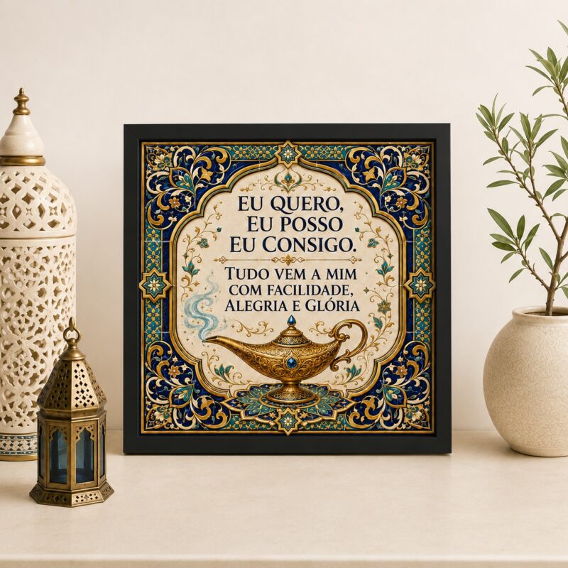 Quadro Lei Atração- Eu Quero Eu Posso - 33x33 Cm