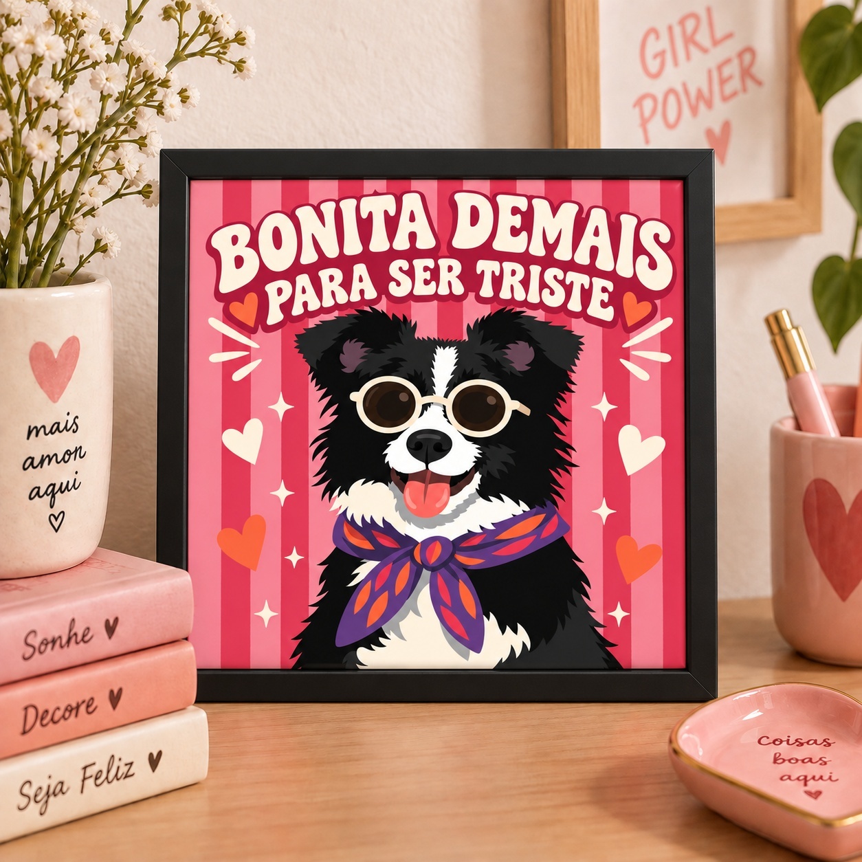 Quadro Bonita Demais Para Ser Triste - 33x33 Cm