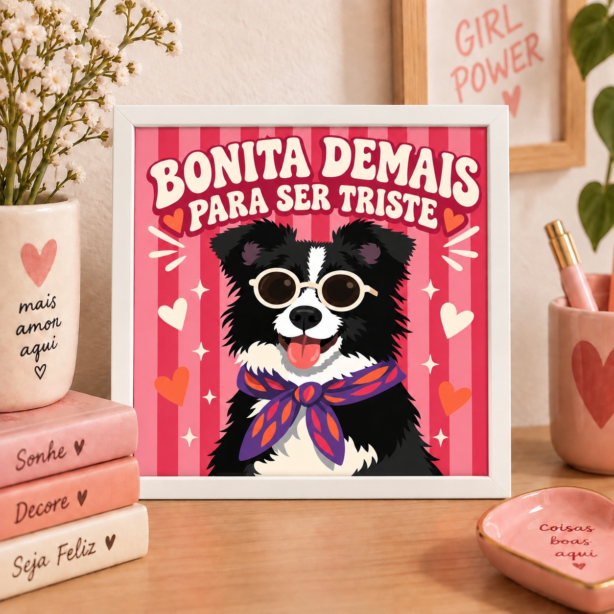 Quadro Bonita Demais Para Ser Triste - 33x33 Cm