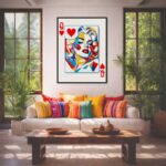 Quadro Canvas Carta Baralho Dama Copas