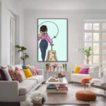 Quadro Canvas Desenho Feminino Viagem