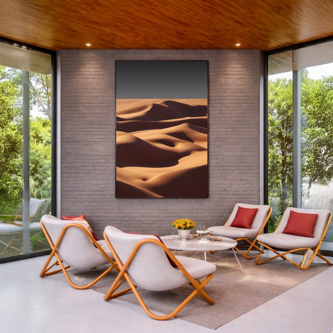 Quadro Canvas Deserto Movimento Bege Areia