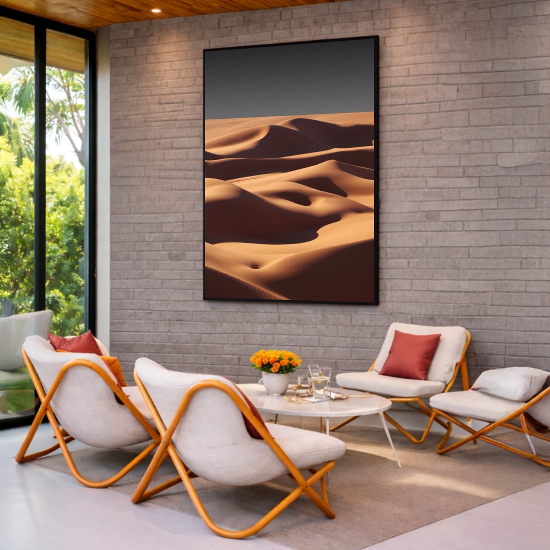 Quadro Canvas Deserto Movimento Bege Areia