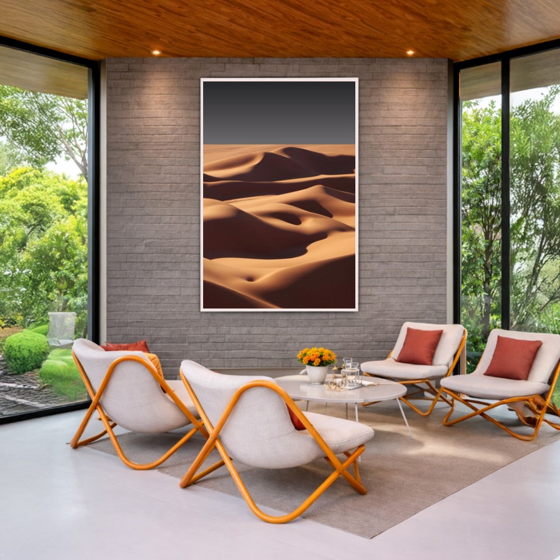 Quadro Canvas Deserto Movimento Bege Areia
