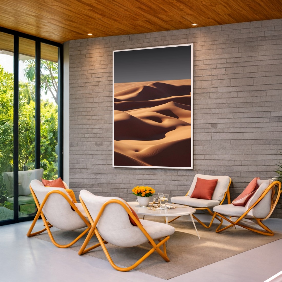Quadro Canvas Deserto Movimento Bege Areia