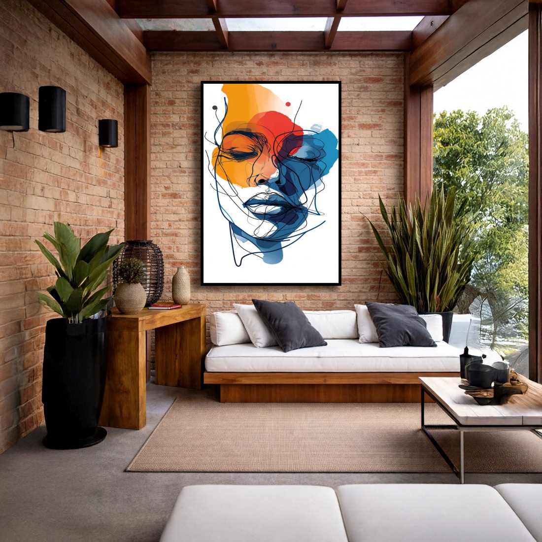 Quadro Canvas Face Colorida Rosto
