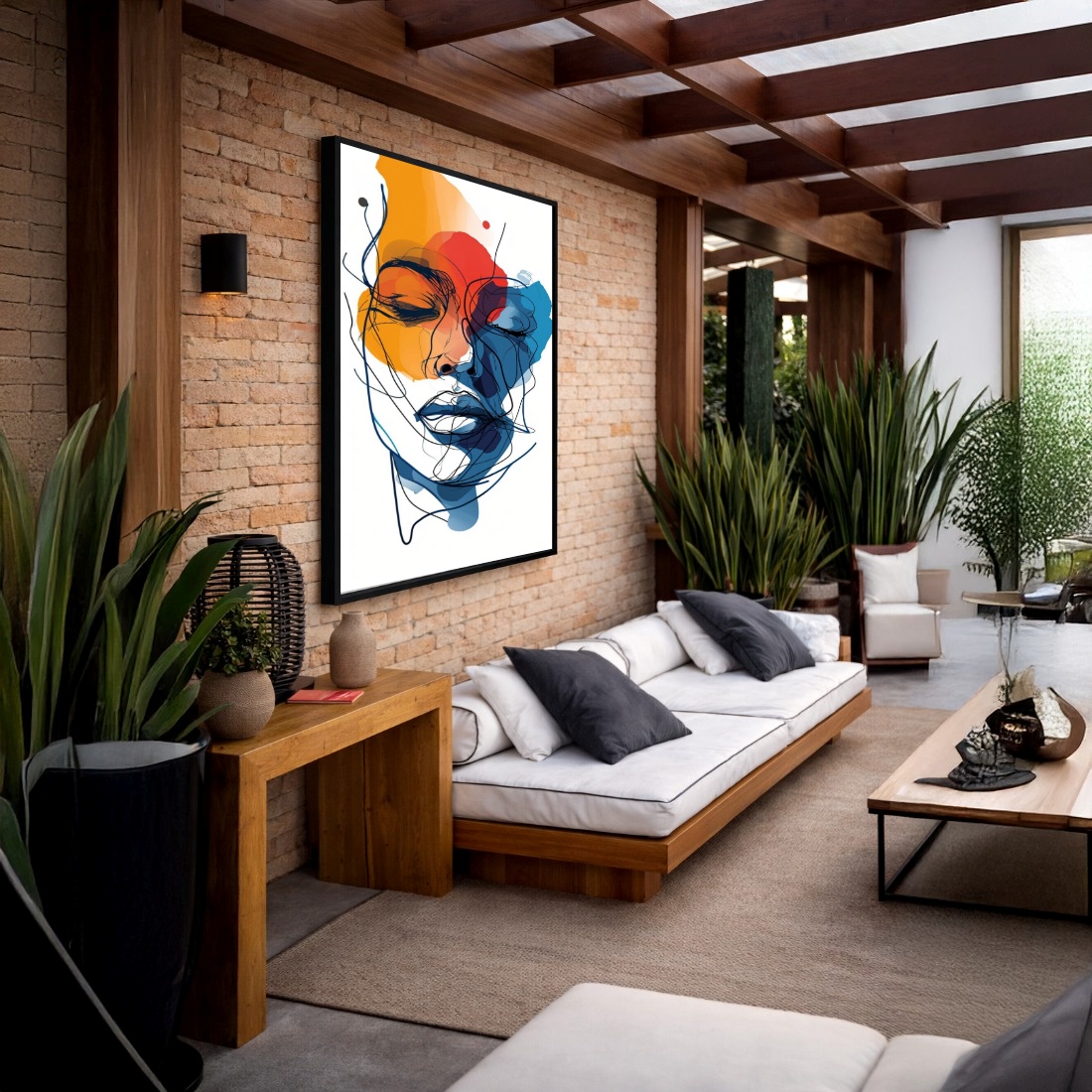 Quadro Canvas Face Colorida Rosto