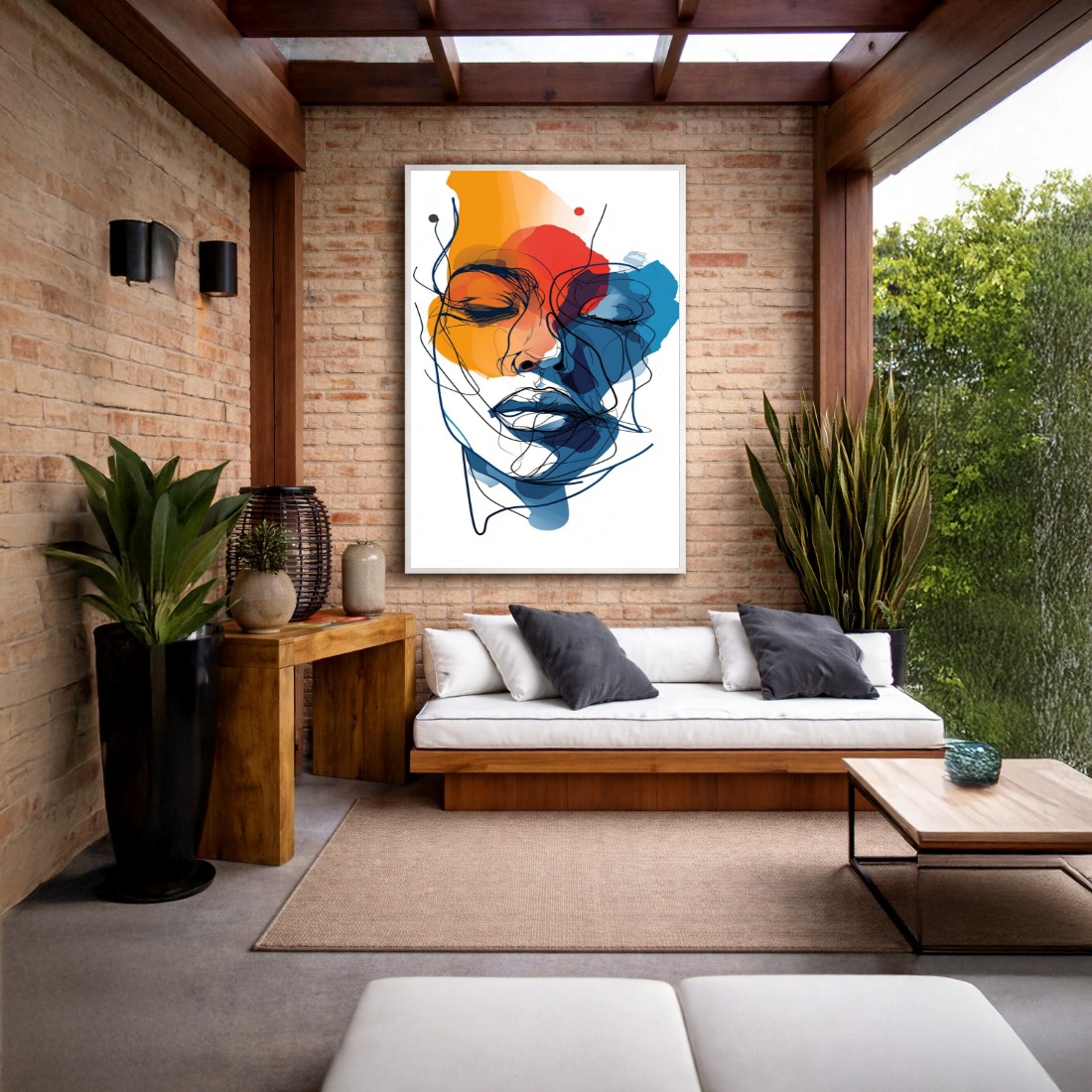 Quadro Canvas Face Colorida Rosto
